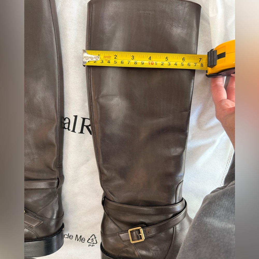 Saint Laurent Leather Riding Boots - Picture 11 of 12